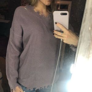 Raw edge sweater